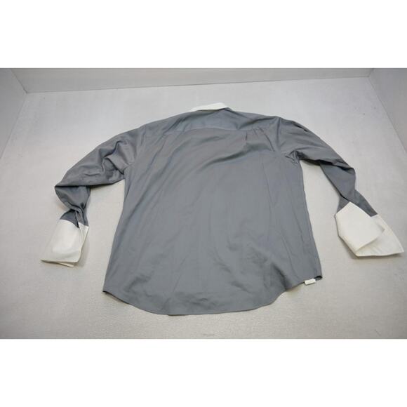 Donald Trump Dress Shirt Regular Fit Gray French Cuff Mens Size 18 36/37 2XL - Picture 13 of 13